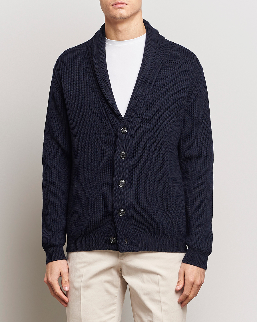 Herre | Italian Department | Altea | Shawl Collar Cardigan Navy