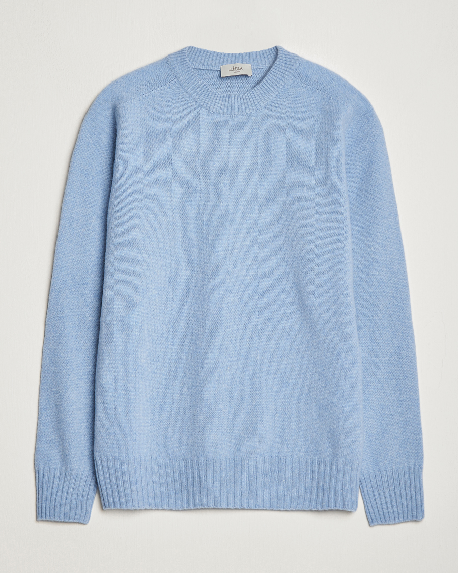 Herre | Trøjer | Altea | Wool/Cashmere Crew Neck Pullover Light Blue