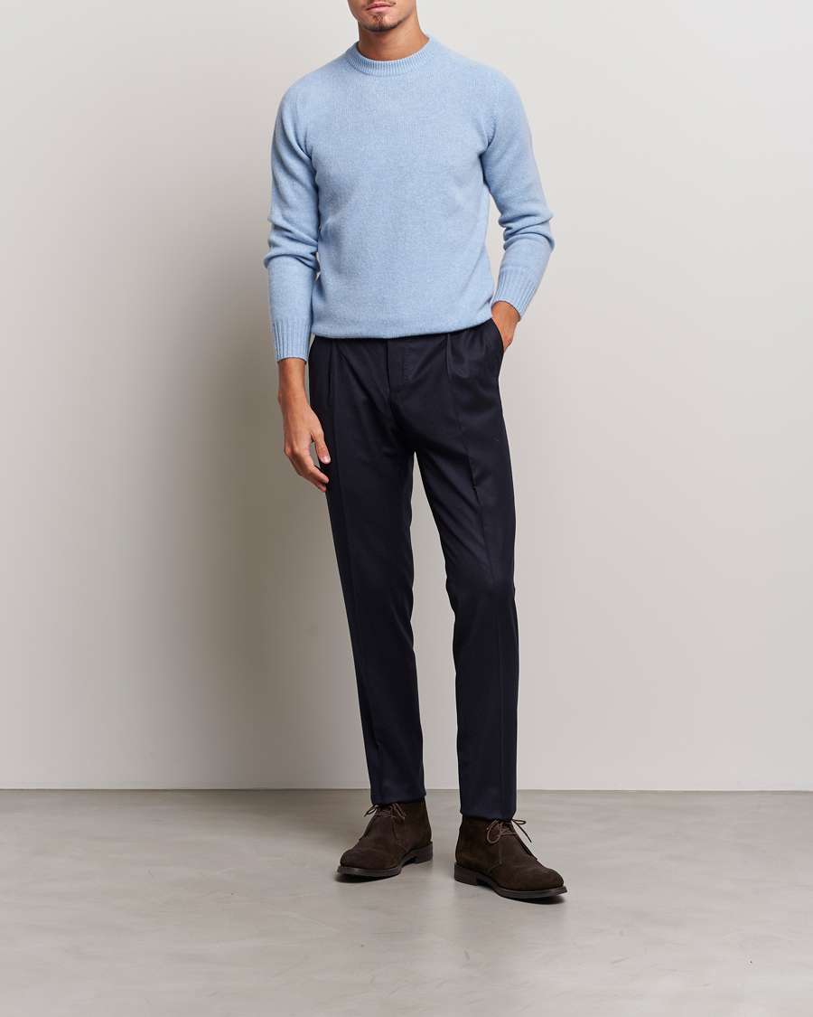 Herre | Trøjer | Altea | Wool/Cashmere Crew Neck Pullover Light Blue