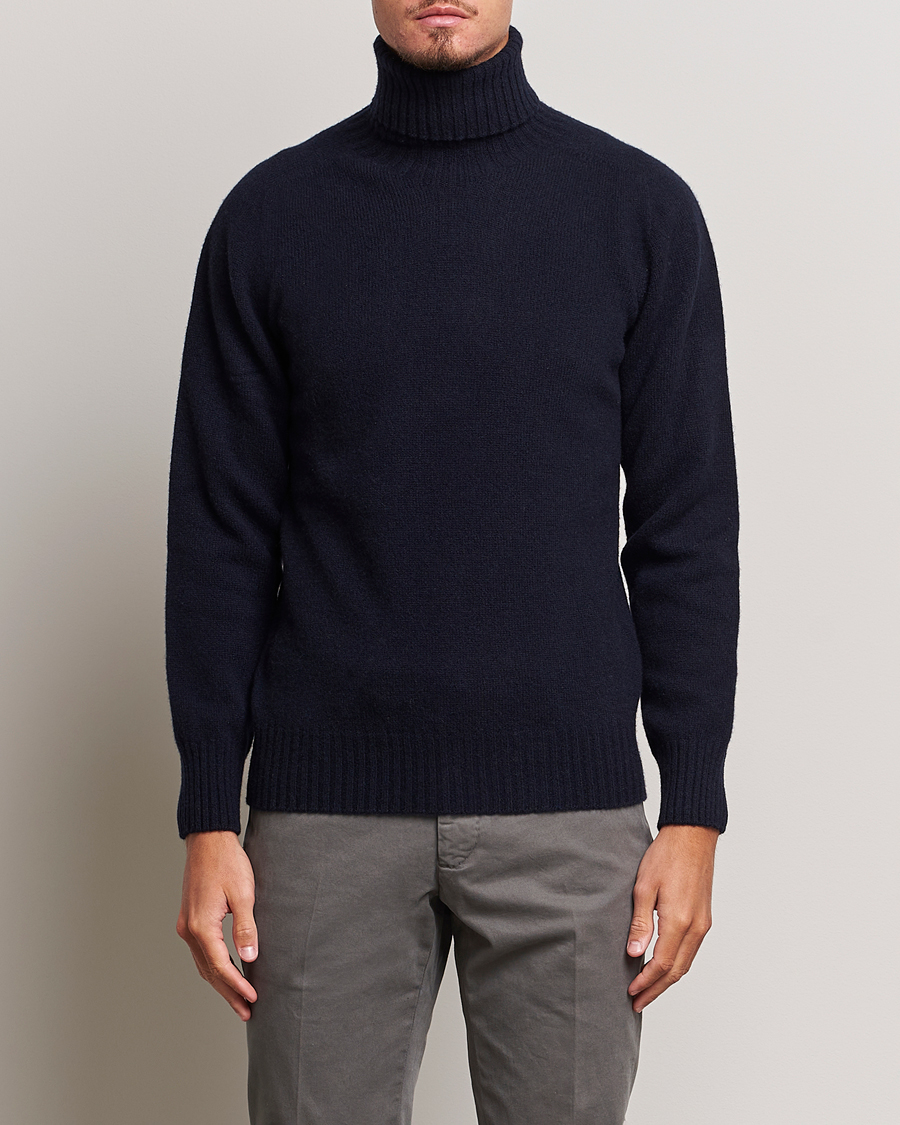 Herre | Rullekravetrøjer | Altea | Wool/Cashmere Crew Neck Rollneck Navy