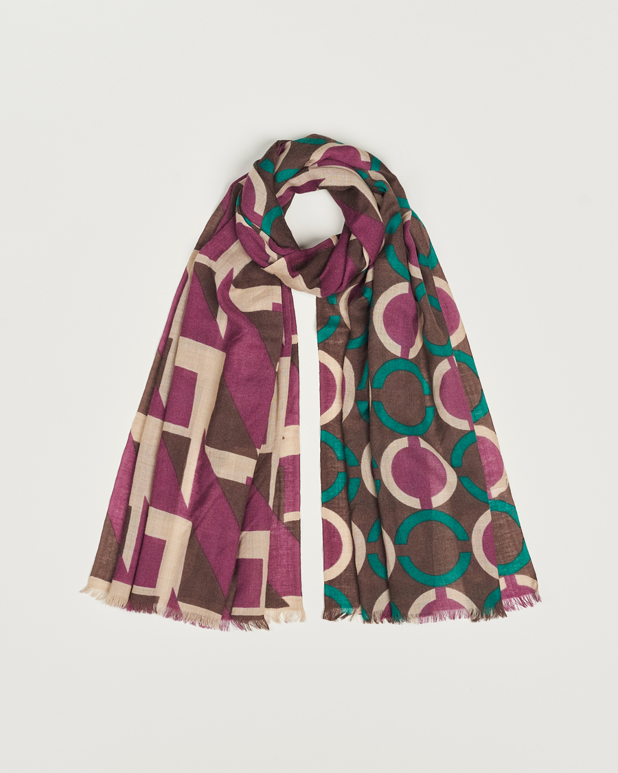 Herre | Altea Printed Wool Scarf Brown | Altea | Printed Wool Scarf Brown