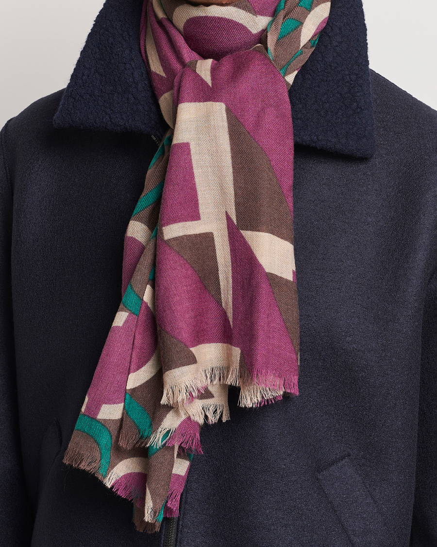 Herre | Altea Printed Wool Scarf Brown | Altea | Printed Wool Scarf Brown