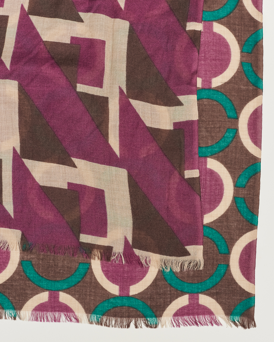 Herre | Altea Printed Wool Scarf Brown | Altea | Printed Wool Scarf Brown