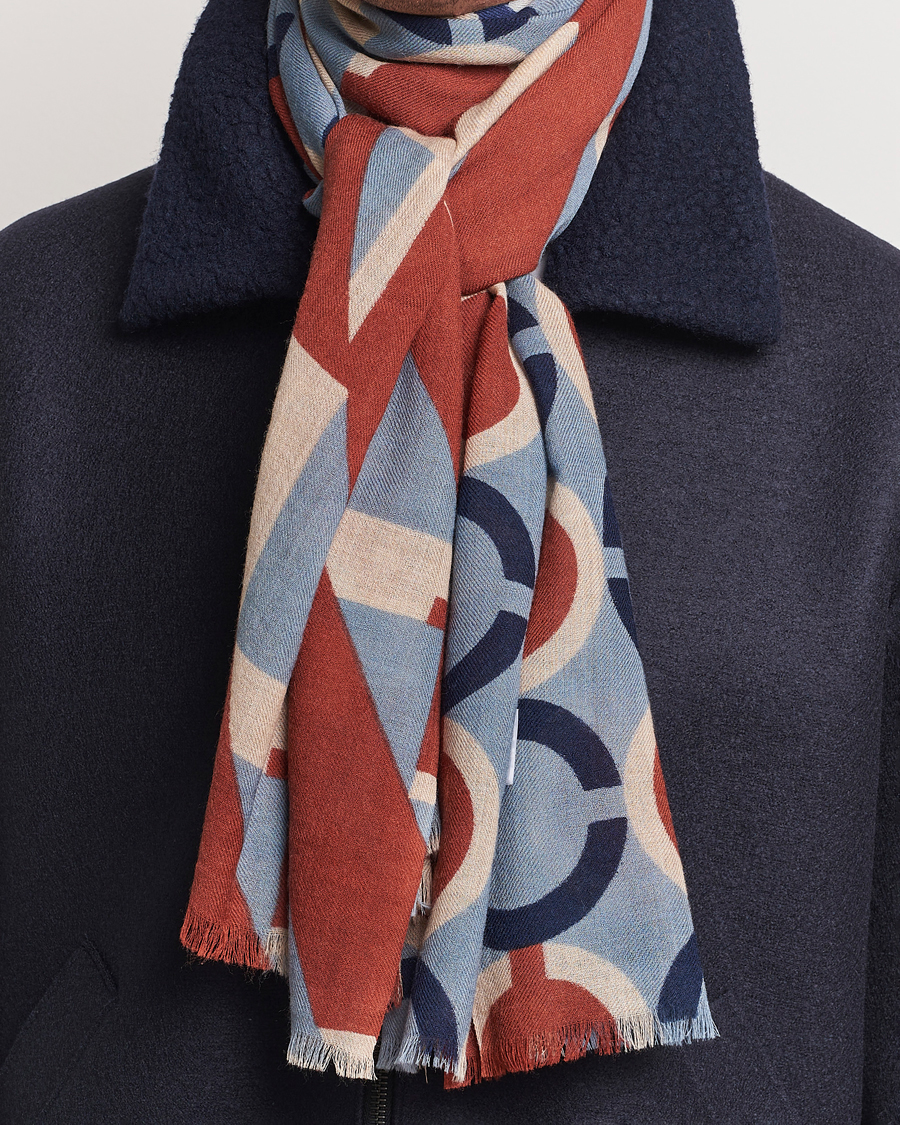 Herre | | Altea | Printed Wool Scarf Brick
