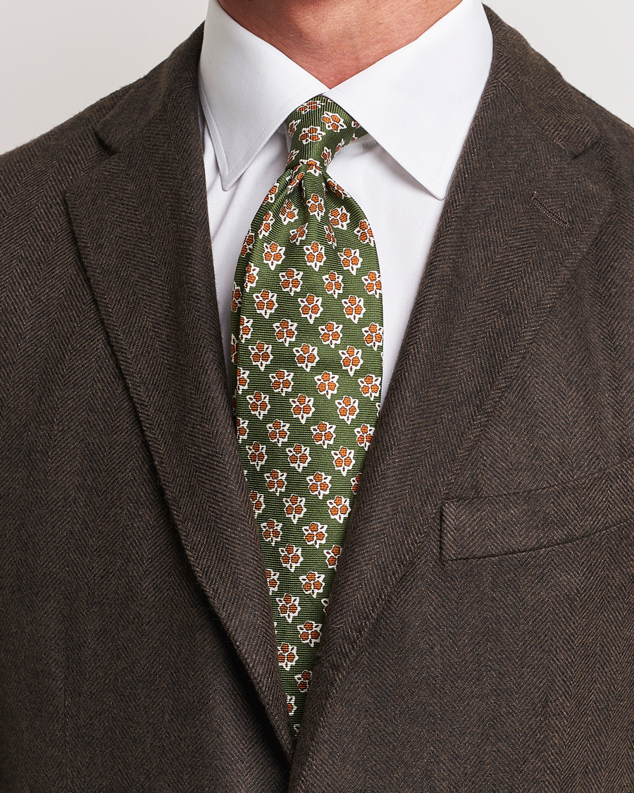 Herre |  | Altea | Printed Silk Tie Green