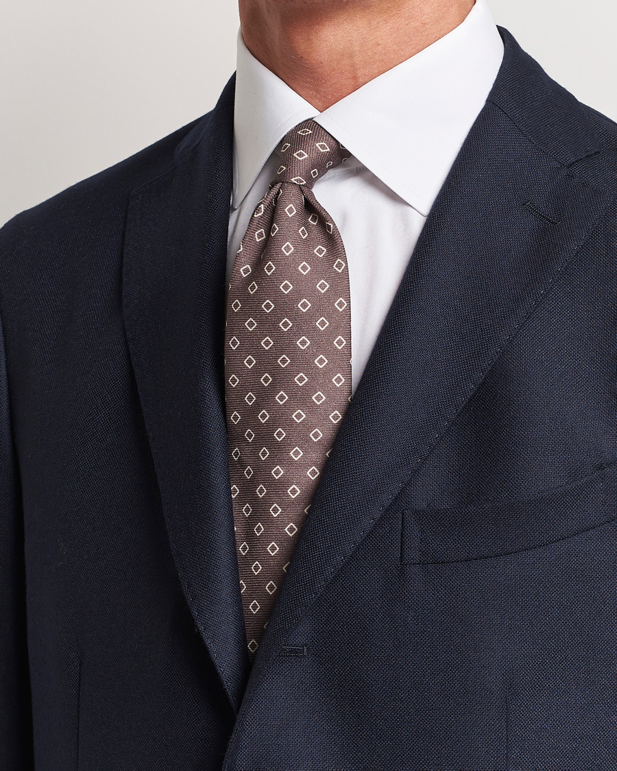 Herre | Jakkesæt | Altea | Printed Wool Tie Brown