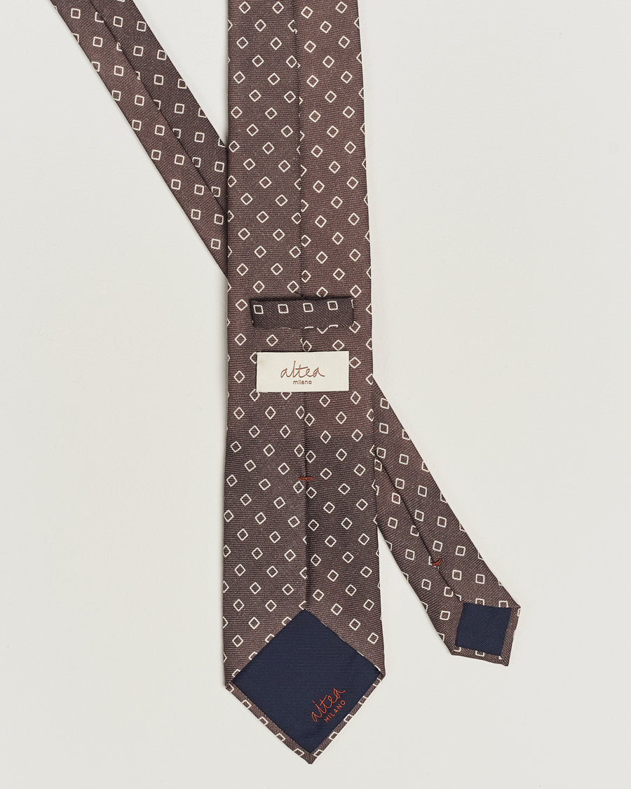 Herre | Altea Printed Wool Tie Brown | Altea | Printed Wool Tie Brown