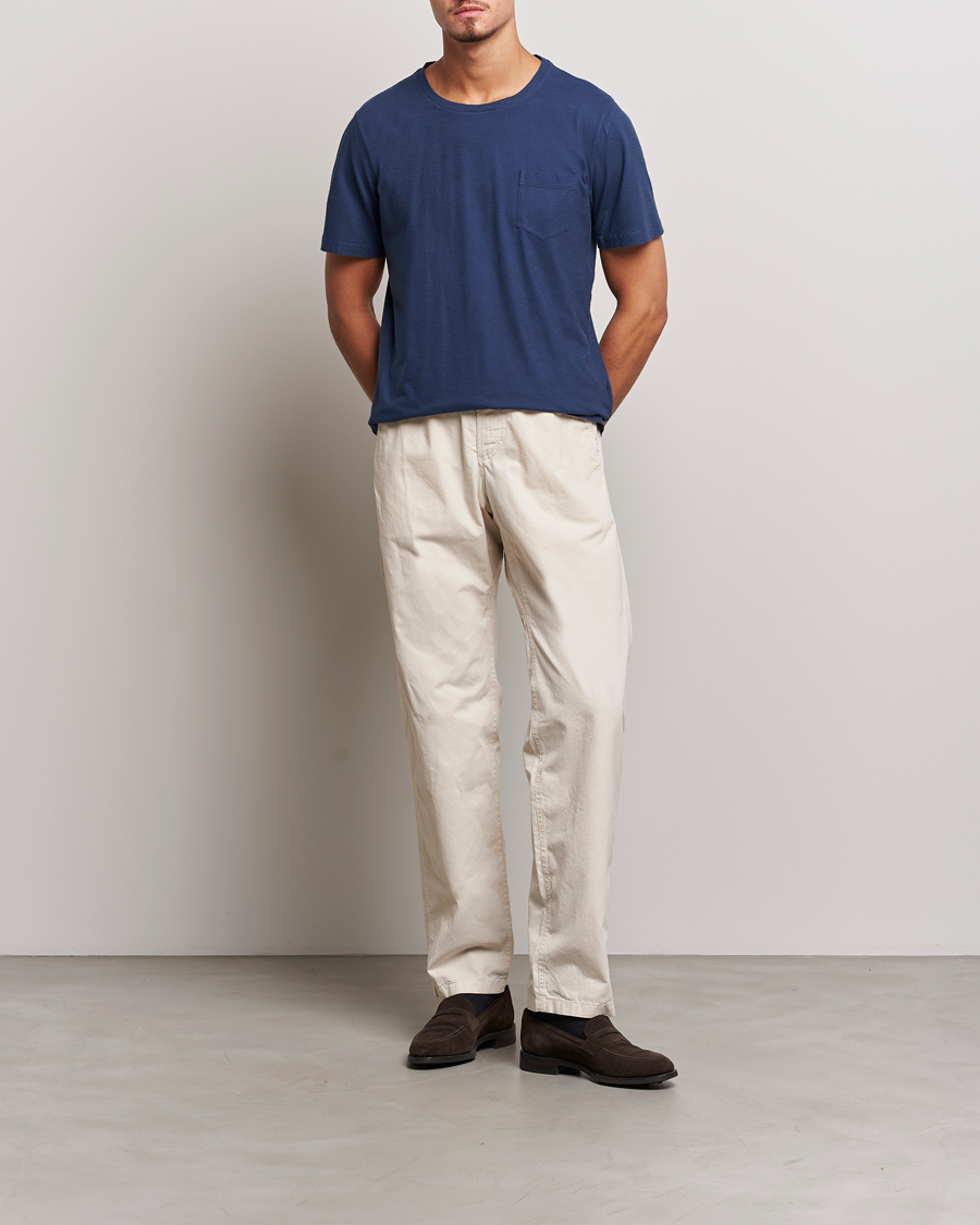 Herre | T-Shirts | Massimo Alba | Panarea Cotton Jersey T-Shirt Navy