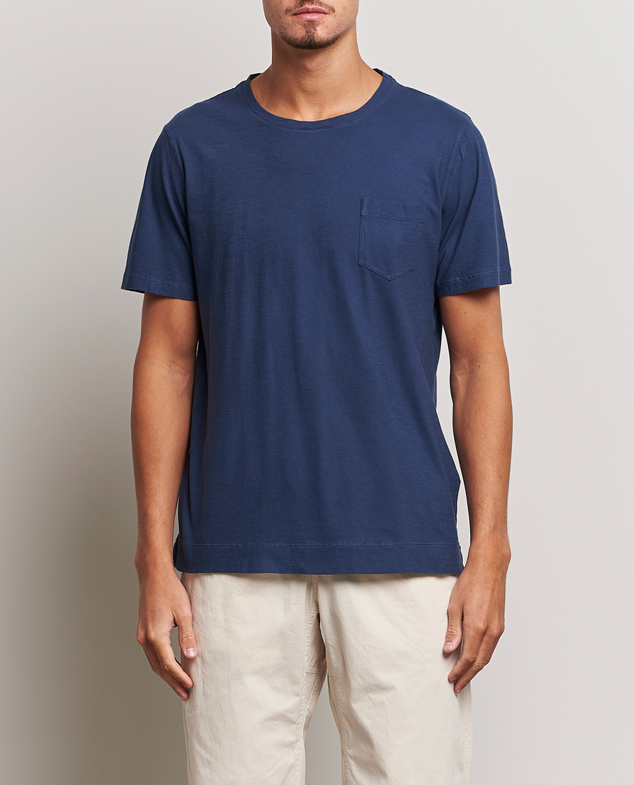 Herre | T-Shirts | Massimo Alba | Panarea Cotton Jersey T-Shirt Navy