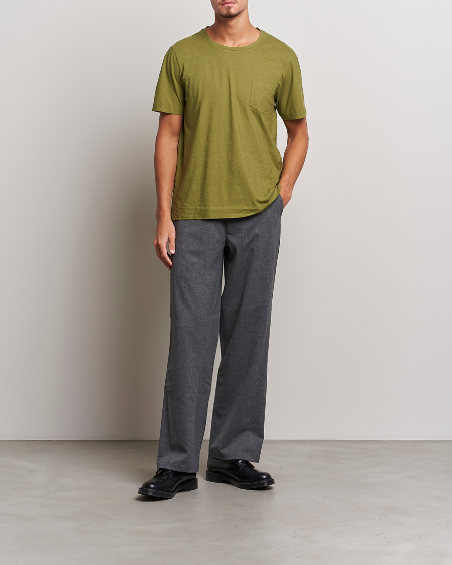 Herre | T-Shirts | Massimo Alba | Panarea Cotton Jersey T-Shirt Olive