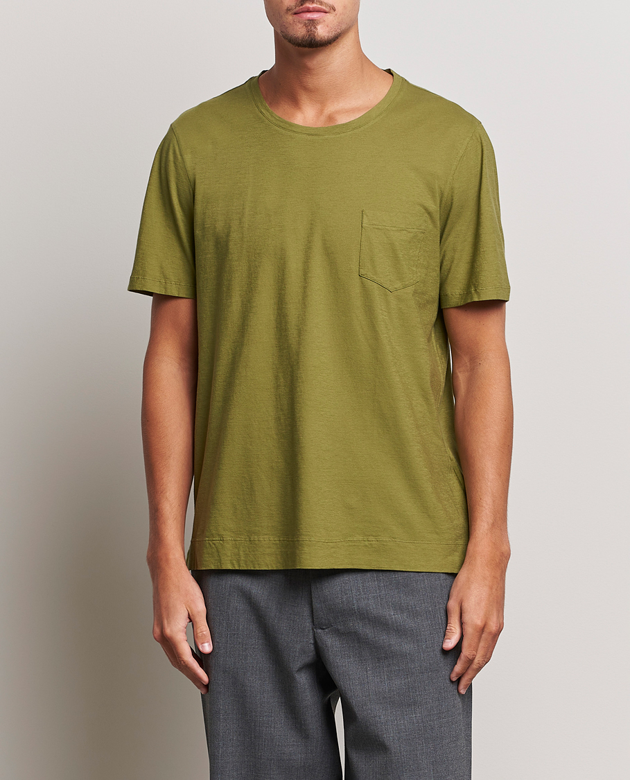 Herre | T-Shirts | Massimo Alba | Panarea Cotton Jersey T-Shirt Olive
