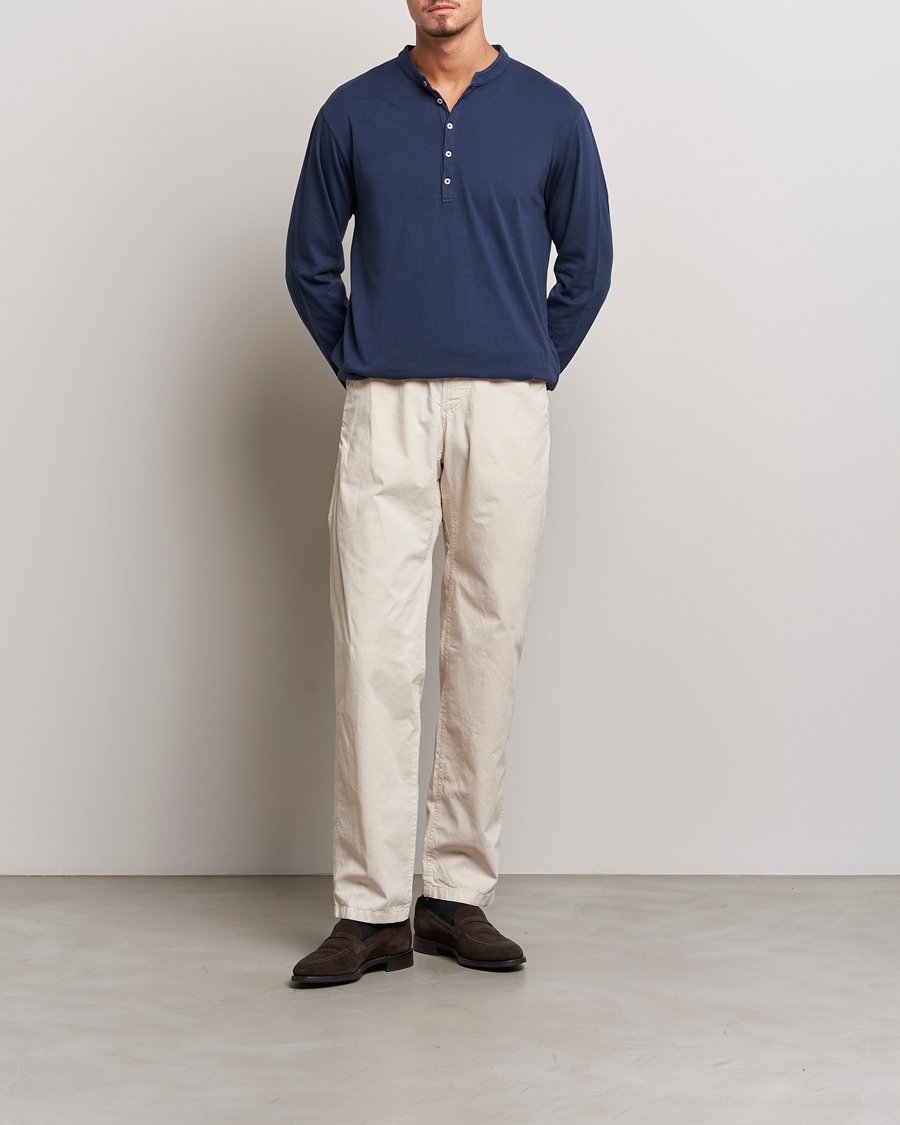 Herre | Trøjer | Massimo Alba | Hawai Cotton/Cashmere Henley Navy