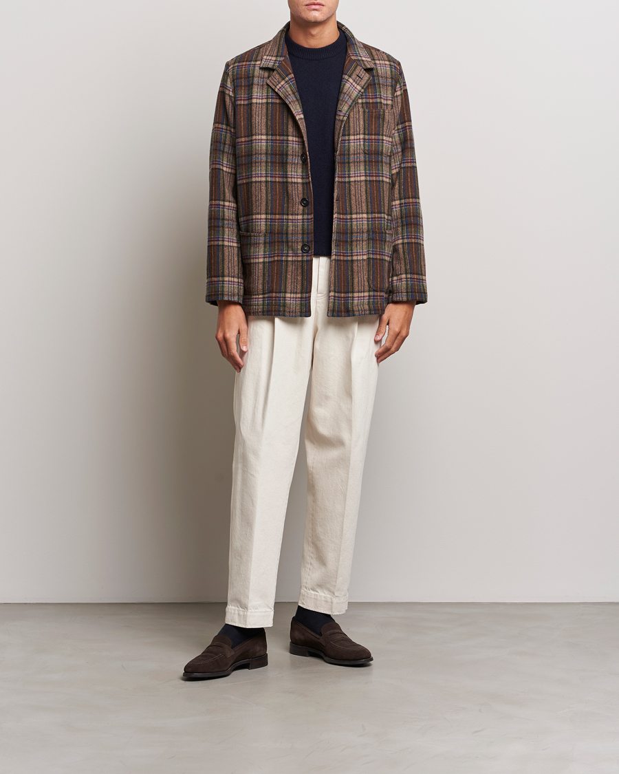 Herre | Jakker | Massimo Alba | Florida Soft Wool Shirt Jacket Brown Check