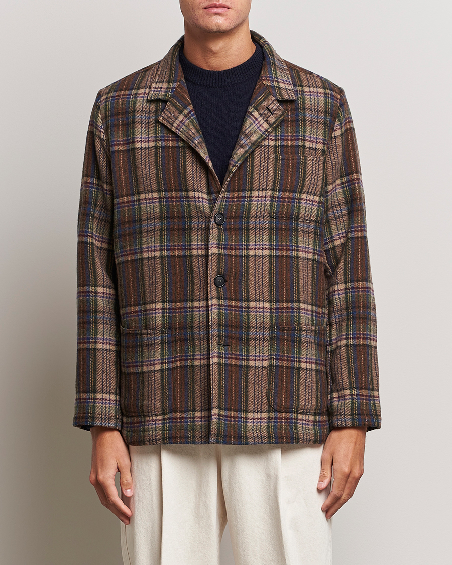 Herre | Jakker | Massimo Alba | Florida Soft Wool Shirt Jacket Brown Check