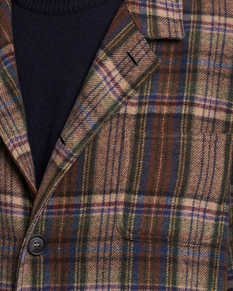 Herre | Jakker | Massimo Alba | Florida Soft Wool Shirt Jacket Brown Check