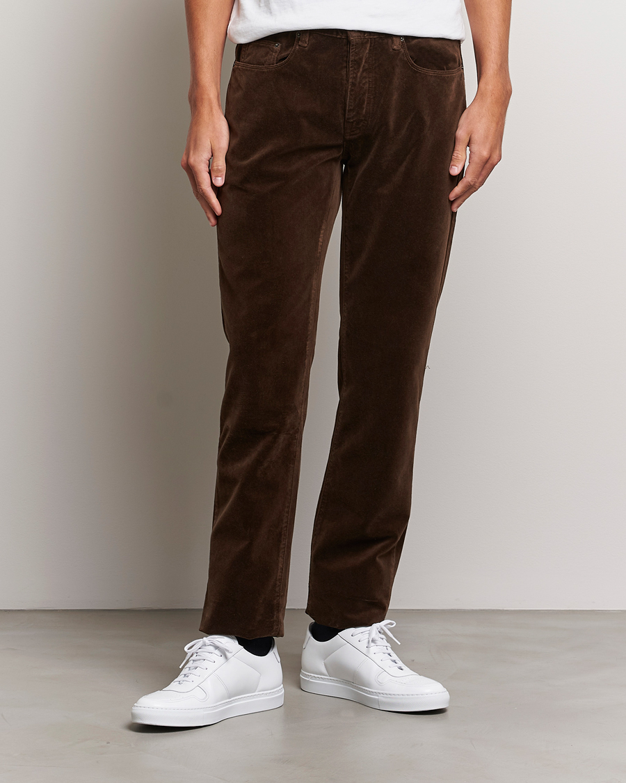 Herre | Fløjlsbukser | Massimo Alba | Regular Fit Velvet 5-Pocket Pants Chestnut
