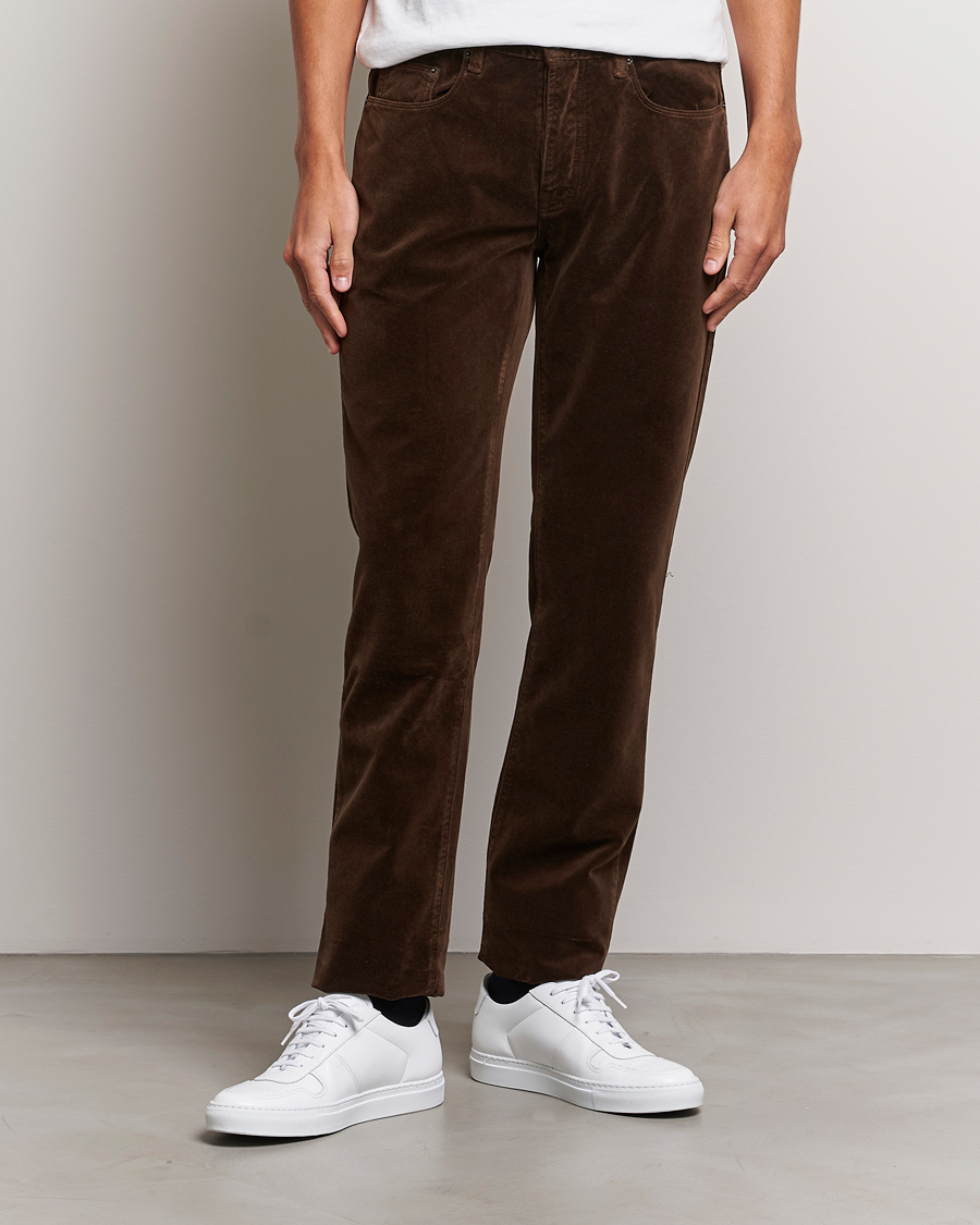 Herre | Cordfløyelsbukser | Massimo Alba | Regular Fit Velvet 5-Pocket Pants Chestnut