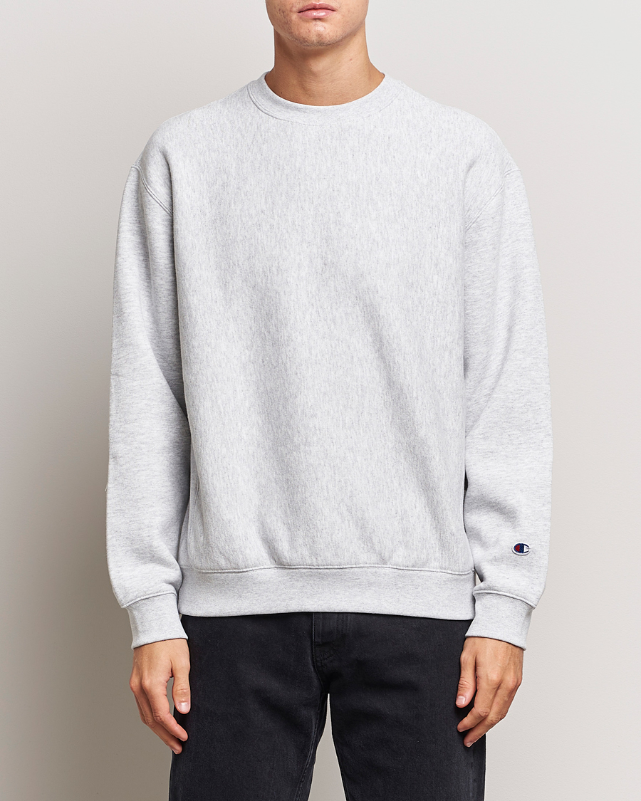 Herr | Grå Sweatshirts | Champion | Reverse Weave Soft Fleece Sweatshirt Grey Melange