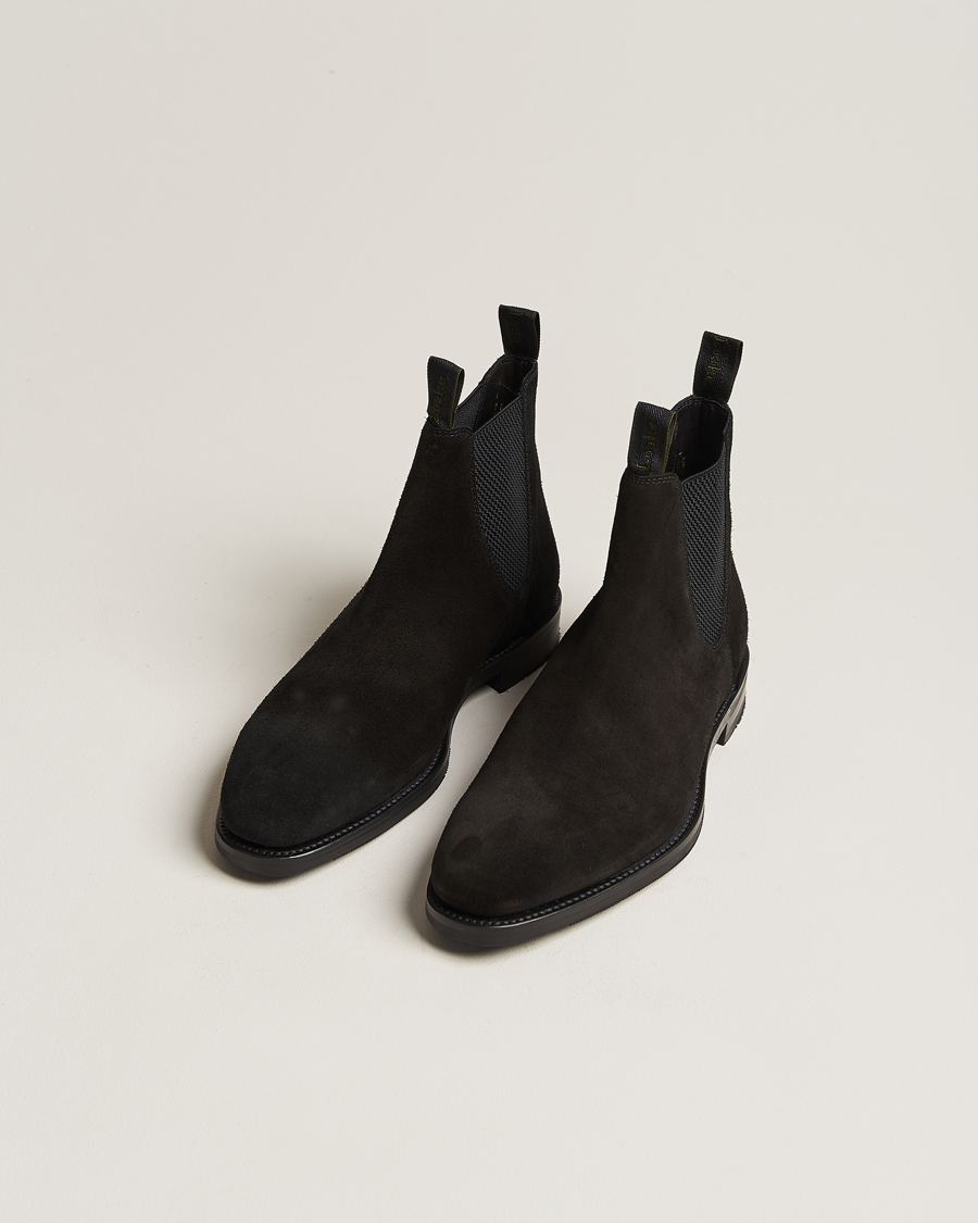 Herre | Håndlavede sko | Loake 1880 | Emsworth Chelsea Boot Black Suede