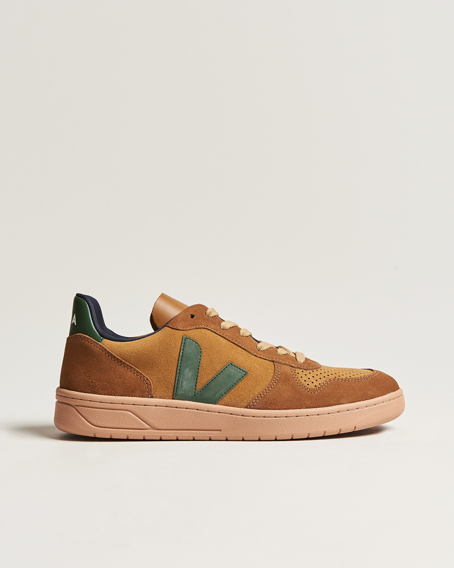 Herre | Veja V-10 Suede Sneaker Camel Cyprus/Multico | Veja | V-10 Suede Sneaker Camel Cyprus/Multico