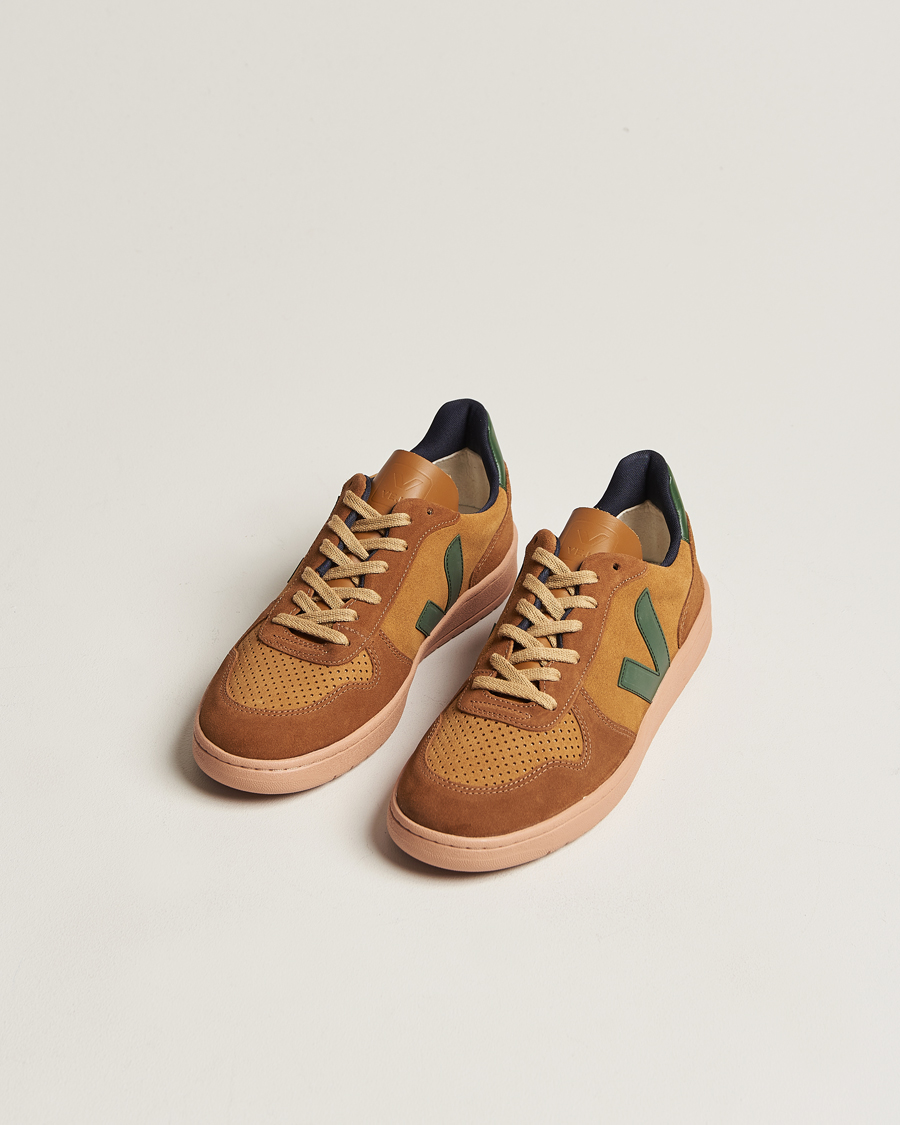 Herre | Veja V-10 Suede Sneaker Camel Cyprus/Multico | Veja | V-10 Suede Sneaker Camel Cyprus/Multico