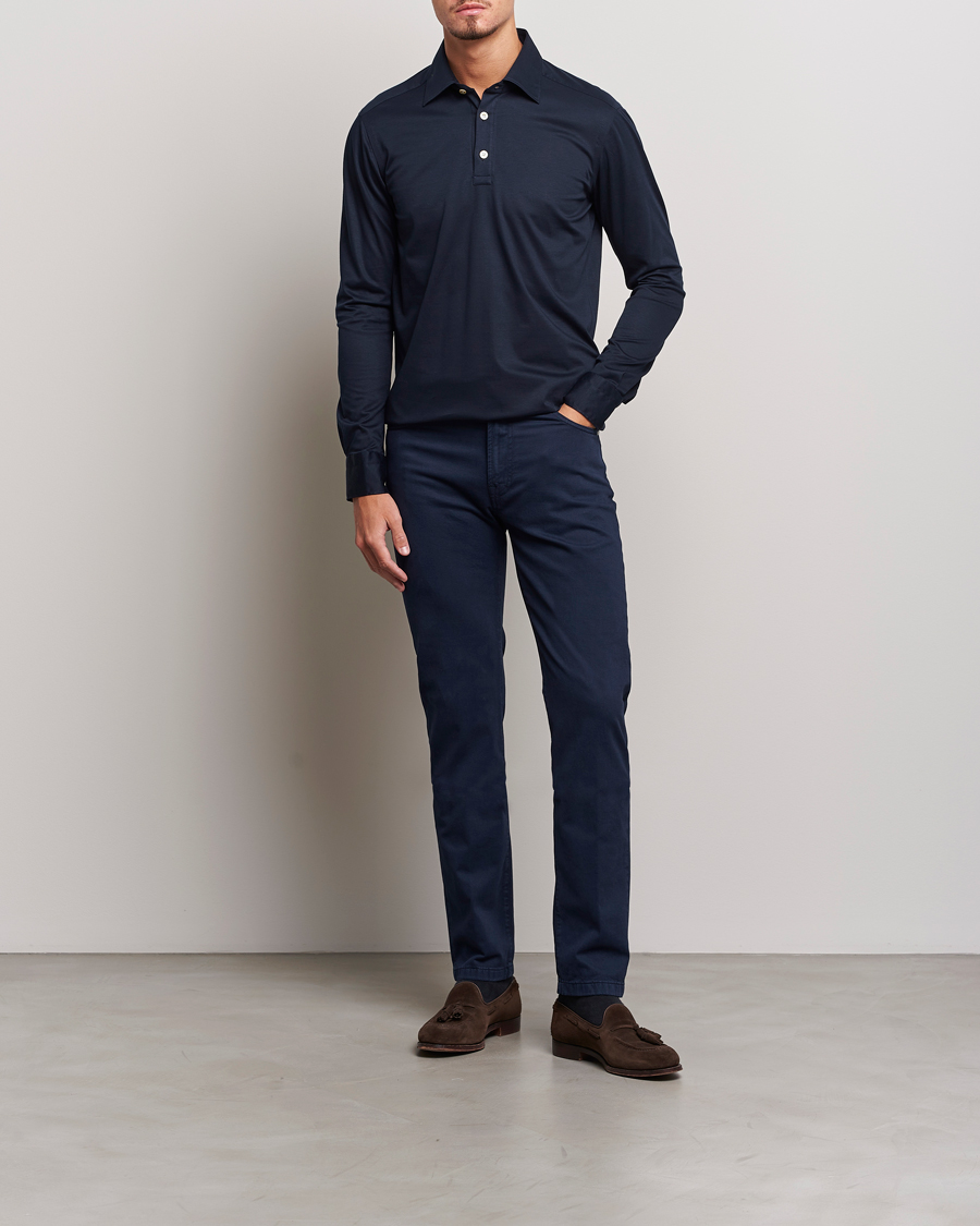 Herre | Skjorter | Kiton | Popover Shirt Navy