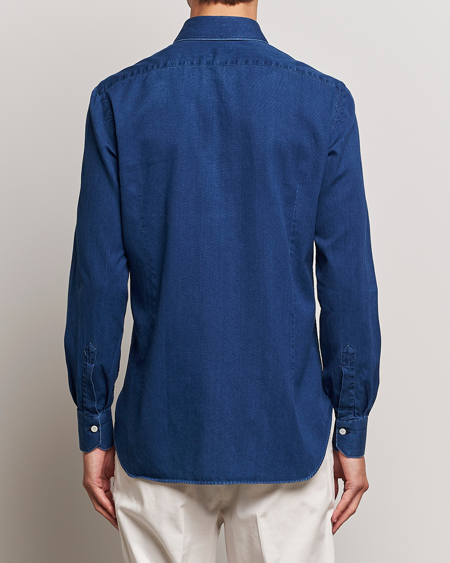 Herre | Skjorter | Kiton | Slim Fit Denim Shirt Medium Blue Wash