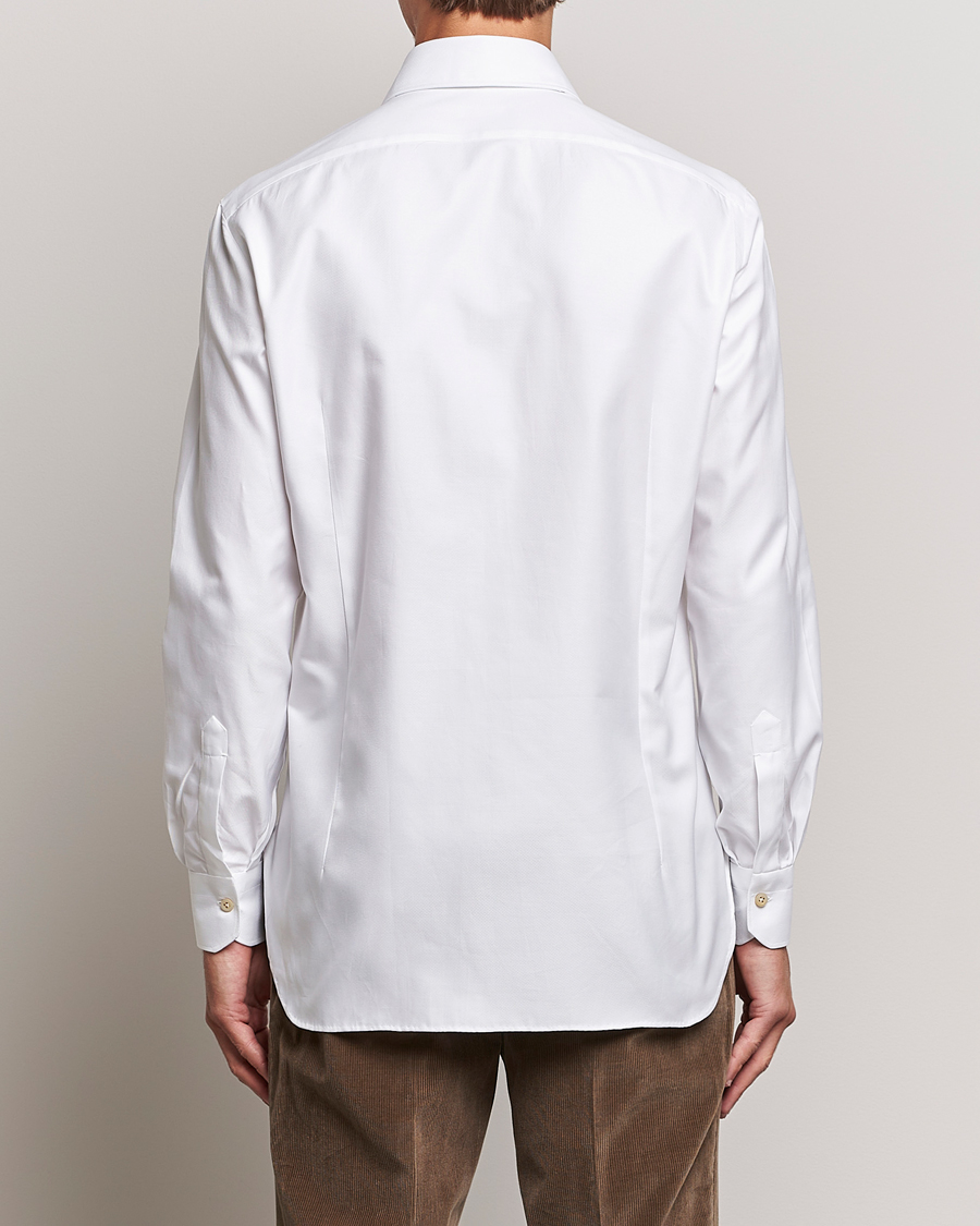 Herre | Skjorter | Kiton | Slim Fit Royal Oxford Shirt White