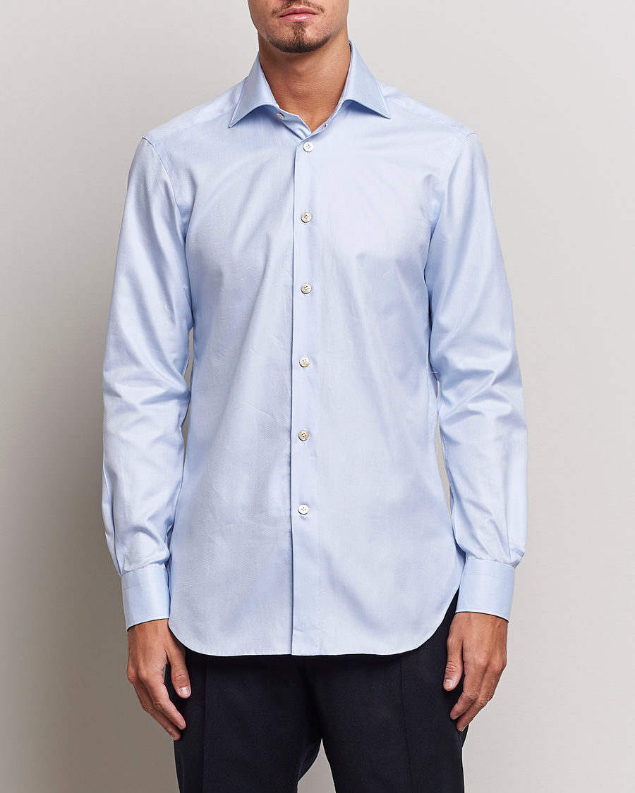 Herre | Kiton | Kiton | Slim Fit Royal Oxford Shirt Light Blue