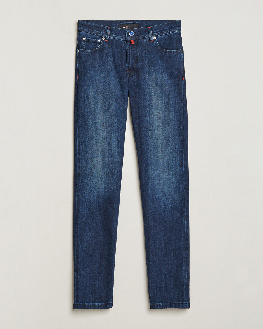 Herre | Jeans | Kiton | Slim Fit Stretch Jeans Medium Blue Wash