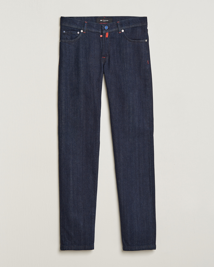 Herre | Jeans | Kiton | Slim Fit Stretch Jeans Dark Blue Wash