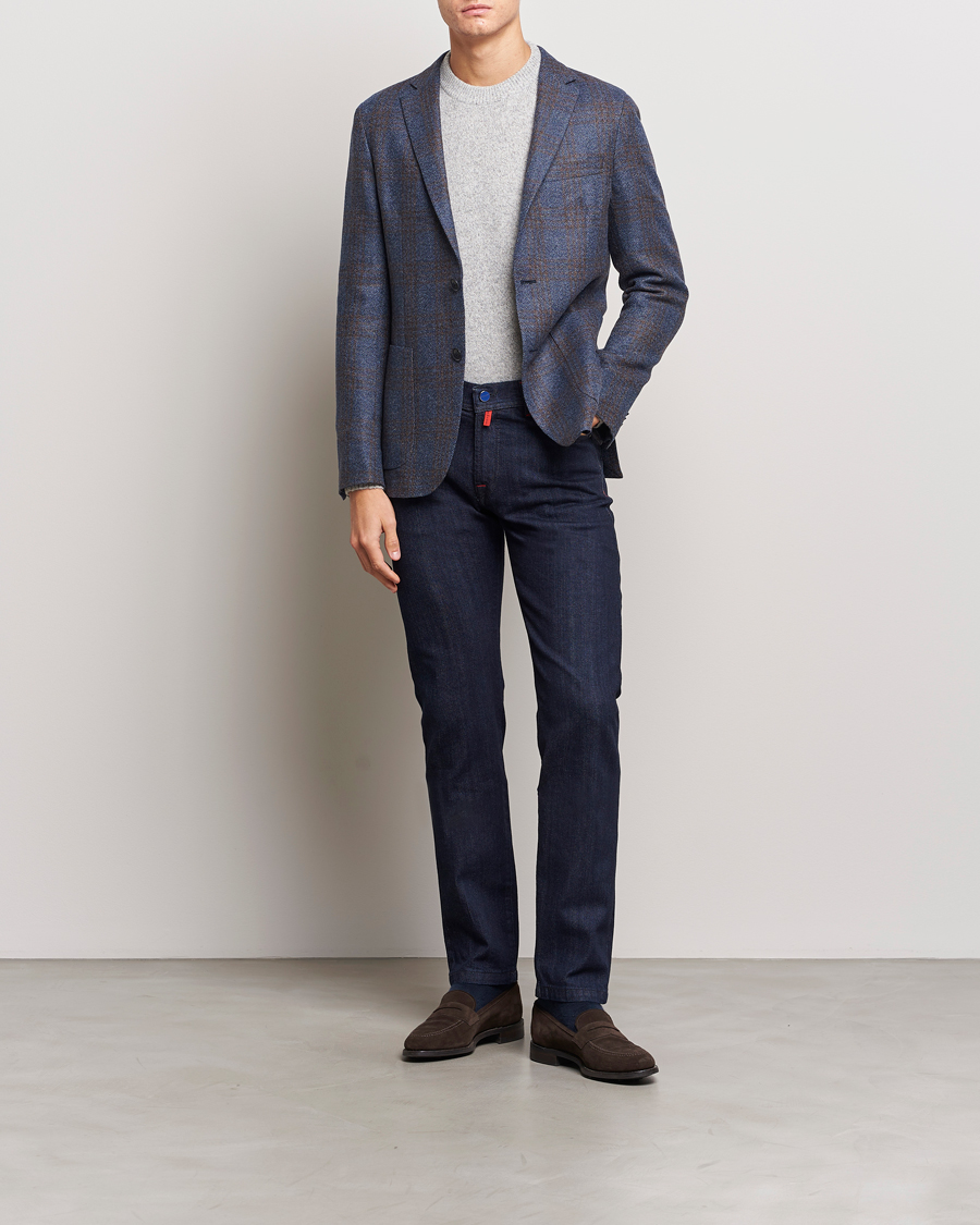 Herre | Jeans | Kiton | Slim Fit Stretch Jeans Dark Blue Wash