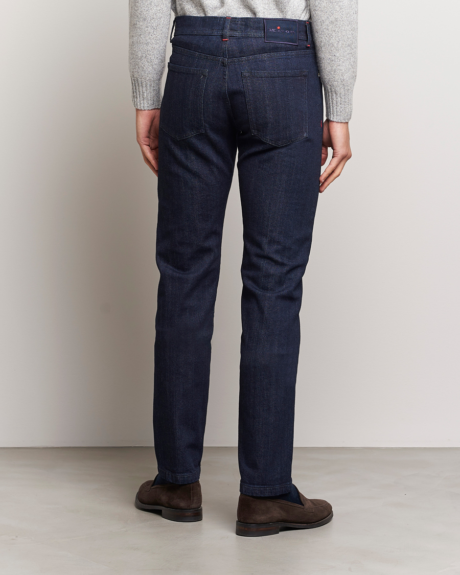 Herre | Jeans | Kiton | Slim Fit Stretch Jeans Dark Blue Wash