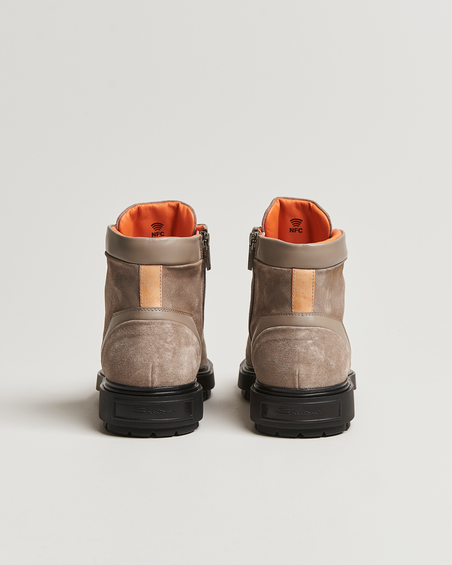 Herre | Santoni St Moritz Winter Boots Beige Suede | Santoni | St Moritz Winter Boots Beige Suede