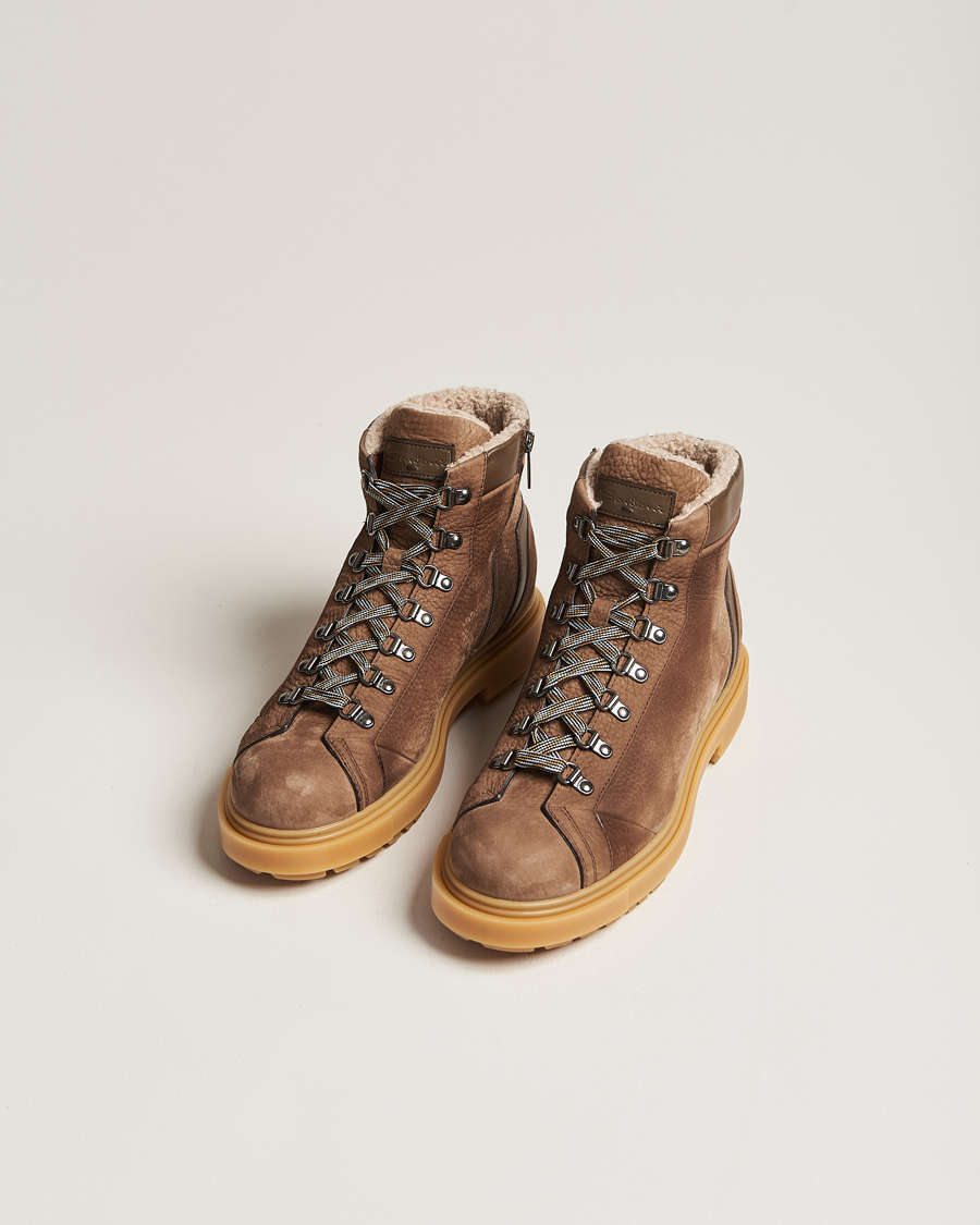 Herre | Santoni St Moritz Winter Boots Brown Nubuck | Santoni | St Moritz Winter Boots Brown Nubuck