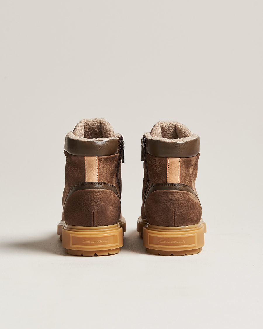 Herre | Santoni St Moritz Winter Boots Brown Nubuck | Santoni | St Moritz Winter Boots Brown Nubuck