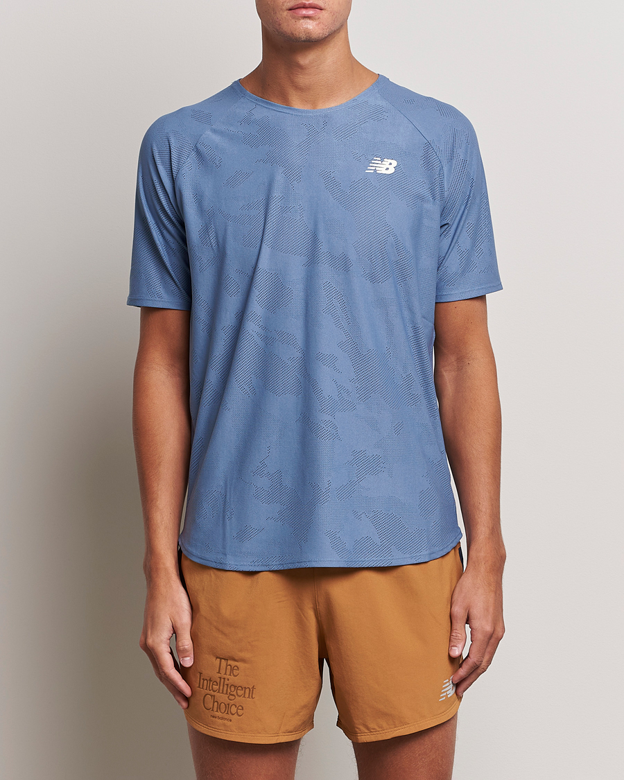 Herre | T-Shirts | New Balance Running | Q Speed Jacquard T-Shirt Mercury Blue