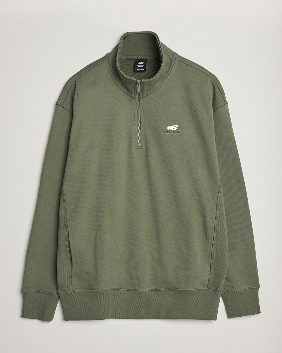 Herre | Trøjer | New Balance | Athletics Terry 1/4 Zip Deep Olive Green