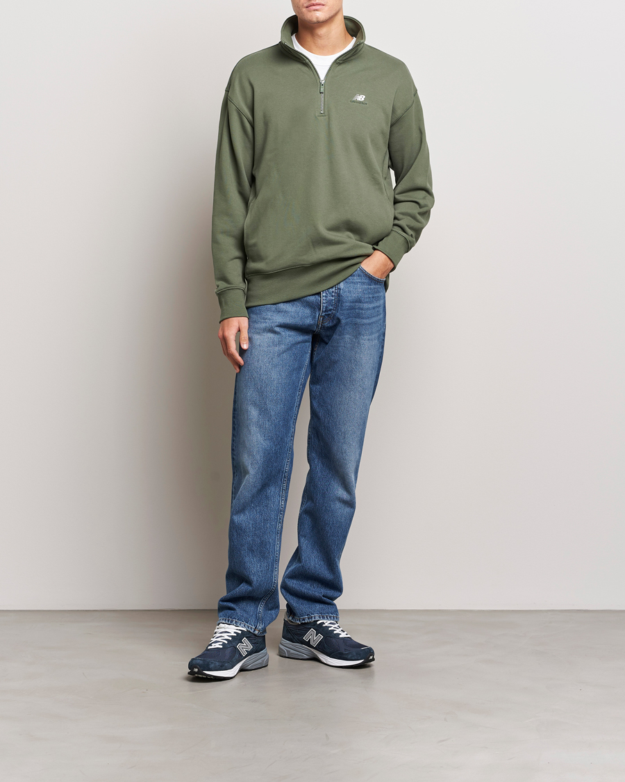 Herre | Trøjer | New Balance | Athletics Terry 1/4 Zip Deep Olive Green