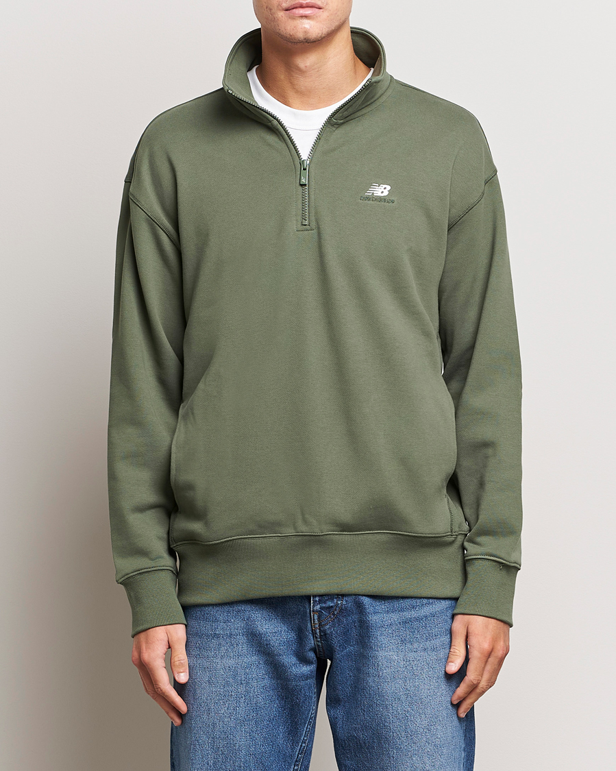 Herre | Trøjer | New Balance | Athletics Terry 1/4 Zip Deep Olive Green