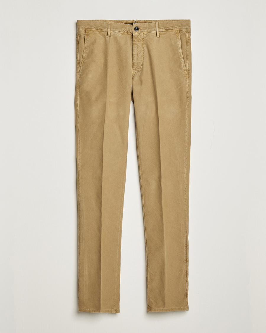 Herre | Bukser | Incotex | Slim Fit Garment Dyed Slacks Khaki