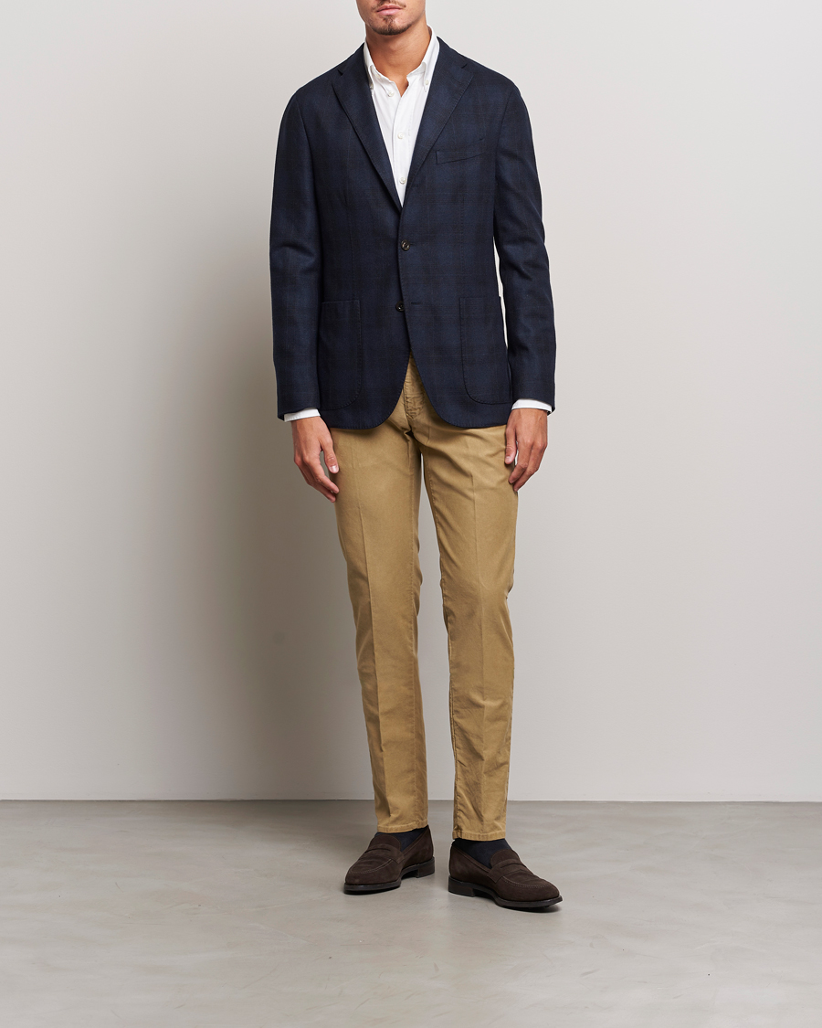 Herre | Bukser | Incotex | Slim Fit Garment Dyed Slacks Khaki