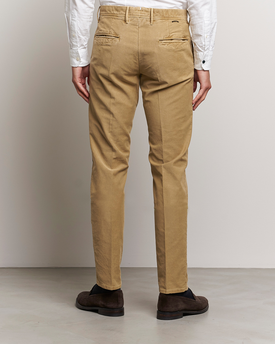 Herre | Bukser | Incotex | Slim Fit Garment Dyed Slacks Khaki