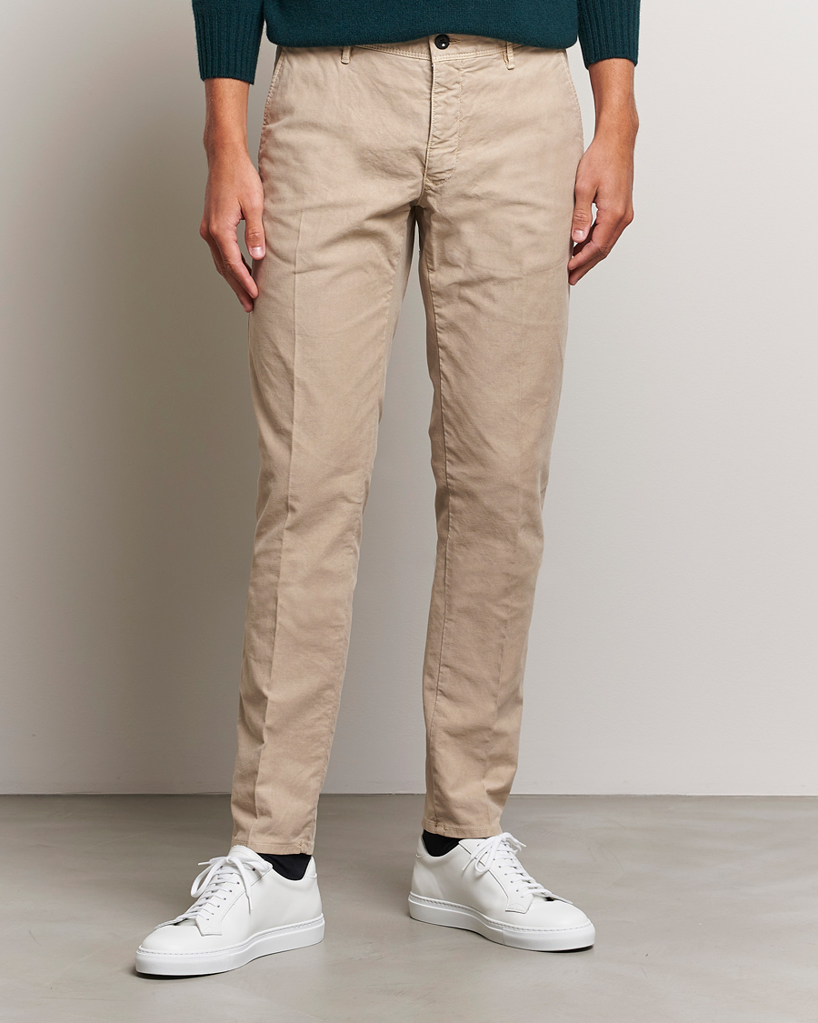 Herre | Slowear | Incotex | Slim Fit Garment Dyed Slacks Beige