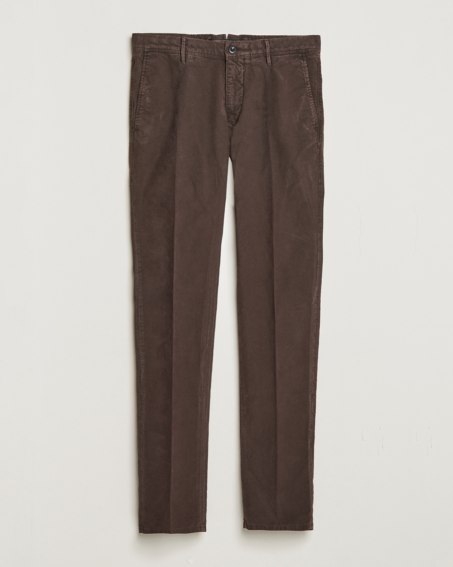 Herre | Bukser | Incotex | Slim Fit Garment Dyed Slacks Dark Brown