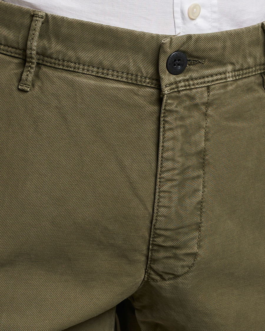 Herre | Bukser | Incotex | Slim Fit Garment Dyed Slacks Military