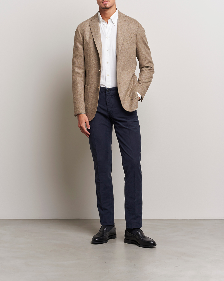 Herre | Bukser | Incotex | Slim Fit Garment Dyed Slacks Navy