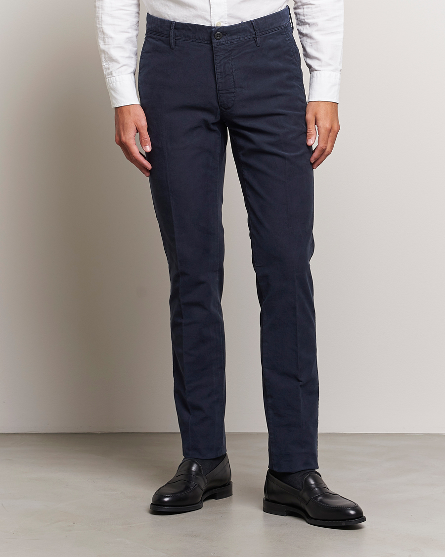 Herre | Bukser | Incotex | Slim Fit Garment Dyed Slacks Navy