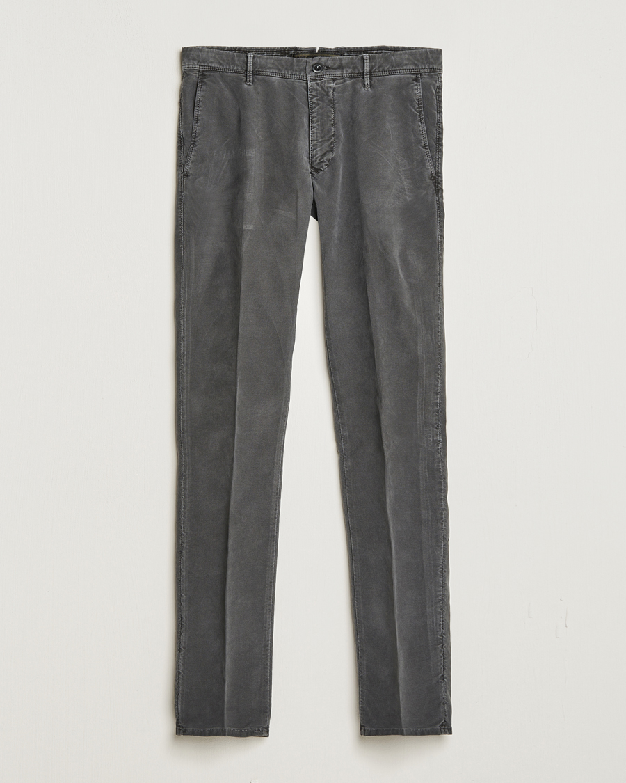 Herre | Bukser | Incotex | Slim Fit Garment Dyed Slacks Dark Grey