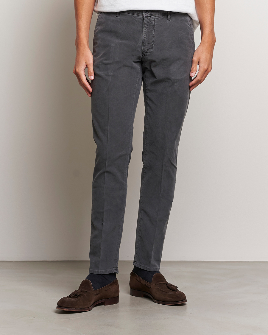 Herre | Afdelinger | Incotex | Slim Fit Garment Dyed Slacks Dark Grey